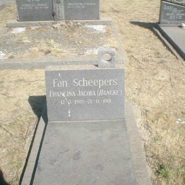 SCHEEPERS Francina Jacoba geb. HANCKE 1905-1981