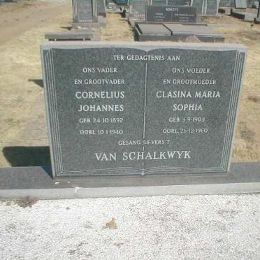 SCHALKWYK Cornelius Johannes, van 1892-1940 &amp; Clasina Maria Sophia 1903-1960