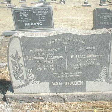 STADEN Hermanus Johannes, van 1903-1958 &amp; Susanna Cathorina STEYN 1905-