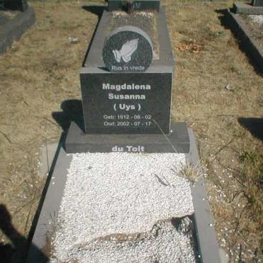 TOIT Magdalena Susanna, du geb. UYS 1912-2002