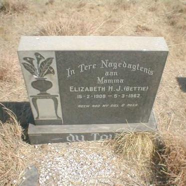 TOIT Elizabeth H.J., du 1908-1962