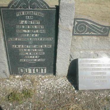 TOIT P.J., du 1867-1940 &amp; J.M.J. BLOM 1874-1940