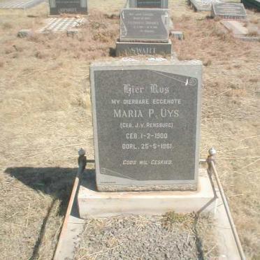 UYS Maria P. geb. J.v.RENSBURG 1900-1961