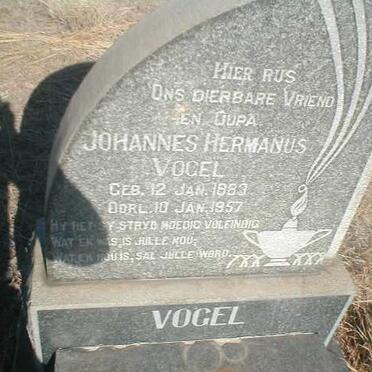 VOGEL Johannes Hermanus 1883-1957