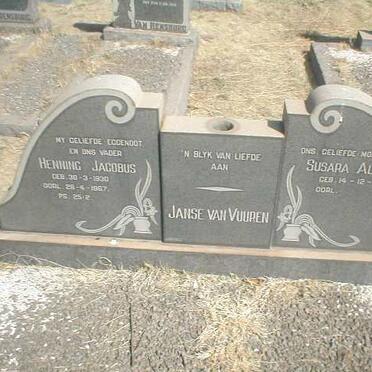 VUUREN Henning Jacobus, Janse van 1930-1967 &amp; Susara Aletta 1929-