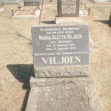 VILJOEN Maria Aletta nee HATTINGH 1876-1945