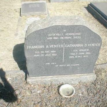 VENTER Francois A. 1884-1951 &amp; Catharina S. KRUGER 1885-1975