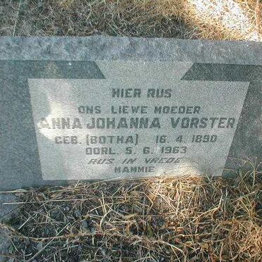 VORSTER Anna Johanna geb. BOTHA 1890-1963