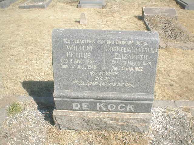 KOCK Willem Petrus, de 1857-1948 & Cornelia Gertruida Elizabeth 1866-1962