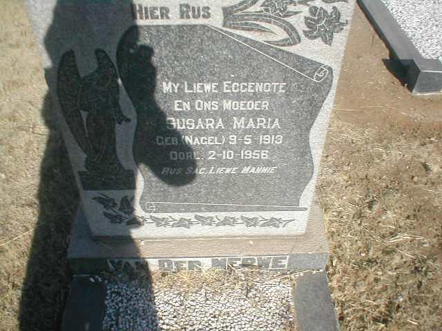MERWE Susara Maria, van der, geb. NAGEL 1913-1956