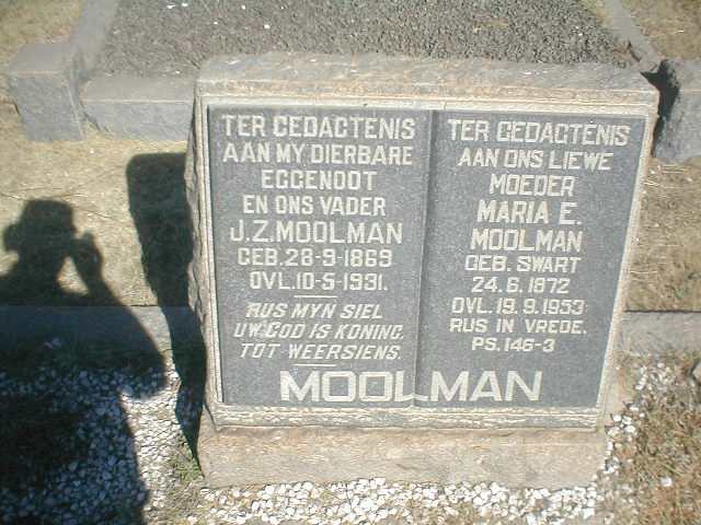 MOOLMAN J.Z. 1869-1931 & Maria E. SWART 1872-1952