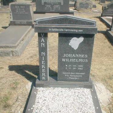 NIEKERK Johannes Wilhelmus, van 1883-1962