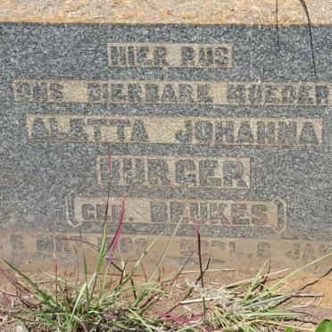 BURGER Aletta Johanna nee BEUKES 1882-1946