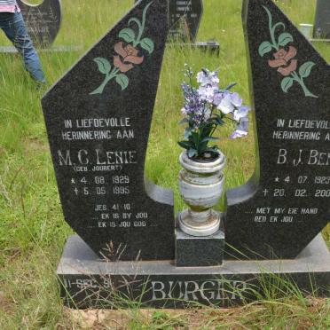 BURGER B.J. 1923-2003 &amp; M.C. JOUBERT 1929-1995