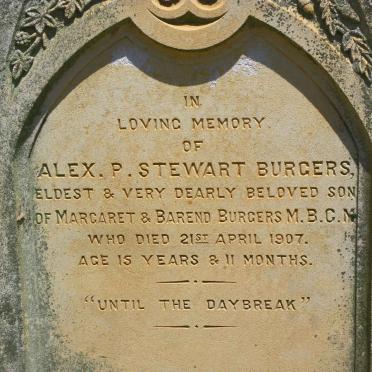 BURGERS Alex. P. Stewart -1907