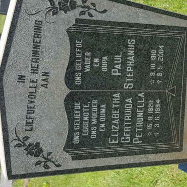 COMBRINK Paul Stephanus 1910-2004 &amp; Elizabetha Gertruida Petronella 1920-1994