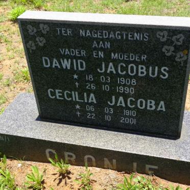CRONJE Dawid Jacobus 1908-1990 &amp; Cecilia Jacoba 1910-2001