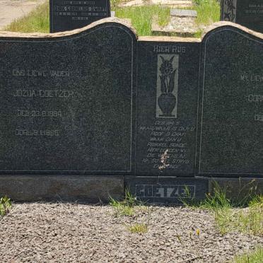 COETZER Jozua 1884-1965 &amp; Cornelia Maria VISSER 1876-1957