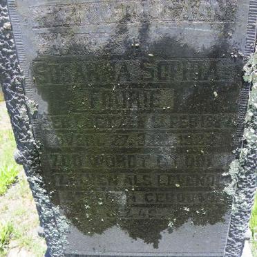 FOURIE Susanna Sophia nee COETZEE 1882-1922