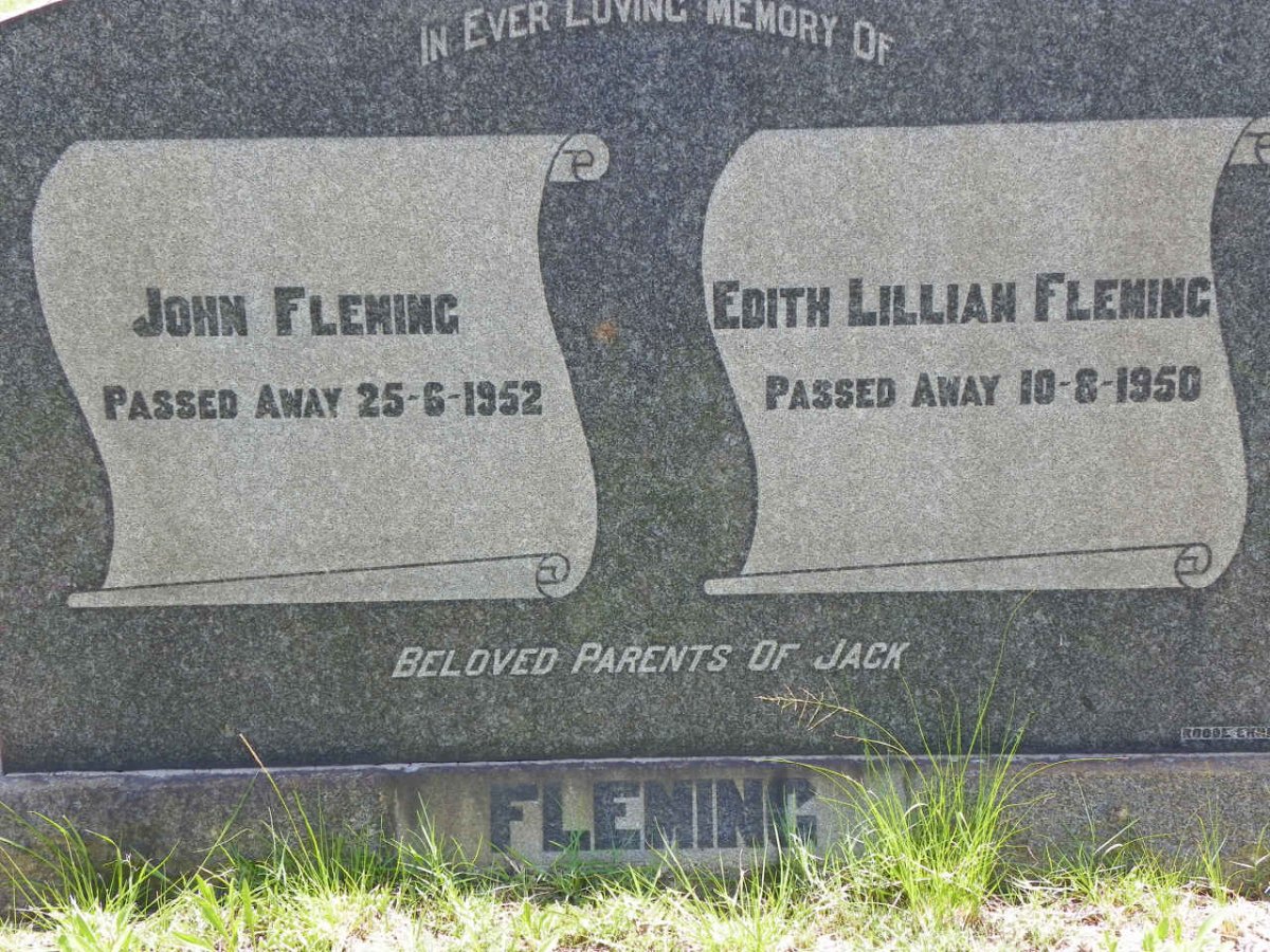 FLEMING John -1952 & Edith Lillian -1950