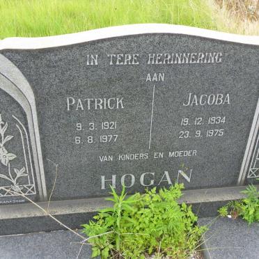 HOGAN Patrick 1921-1977 &amp; Jacoba 1934-1975