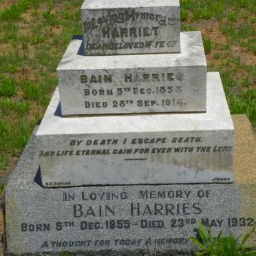 HARRIES Bain 1855-1932 &amp; Harriet 1858-1914