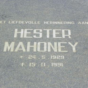 MAHONEY Hester 1929-1991