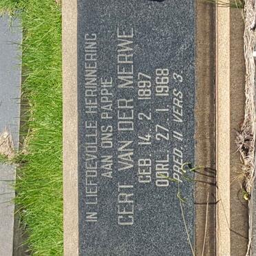 MERWE Gert, van der 1897-1968