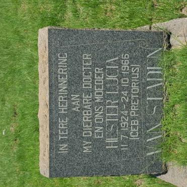 STADEN Hester Lucia, van nee PRETORIUS 1924-1966
