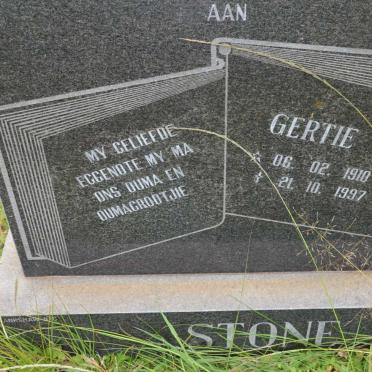 STONE Gertie 1910-1997