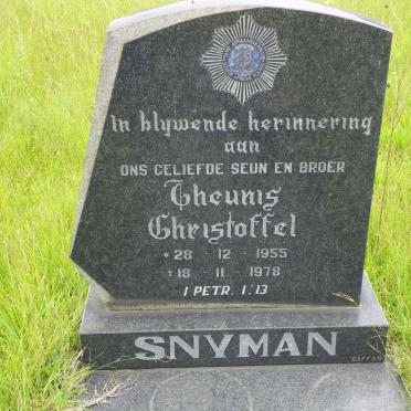 SNYMAN Theunis Christoffel 1955-1978