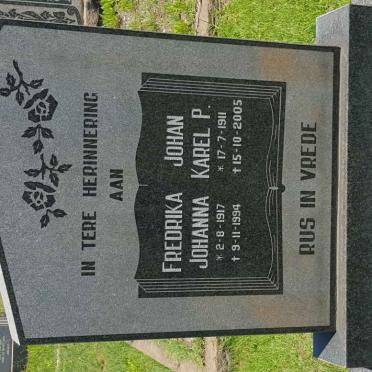 STEENKAMP Johan Karel P. 1911-2005 &amp; Fredrika Johanna 1917-1994