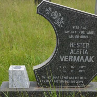 VERMAAK Hester Aletta 1929-1995