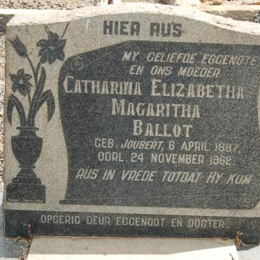 BALLOT Catharina Elizabetha Magaritha nee JOUBERT 1887-1962