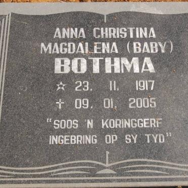 BOTHMA Anna Christina Magdalena 1917-2005