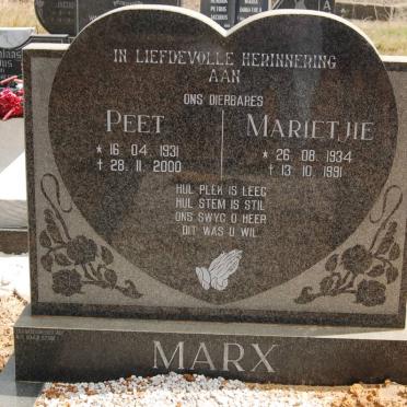 MARX Peet 1931-2000 &amp; Marietjie 1934-1991
