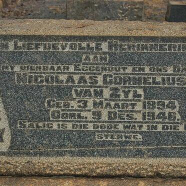 ZYL Nicolaas Cornelius, van 1894-1946