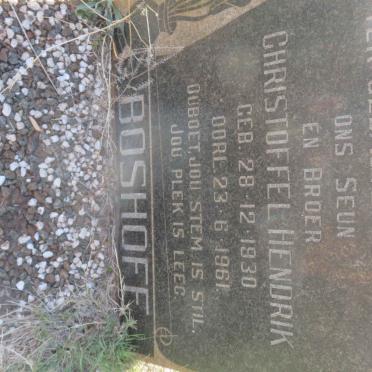 BOSHOFF Christoffel Hendrik 1930-1961