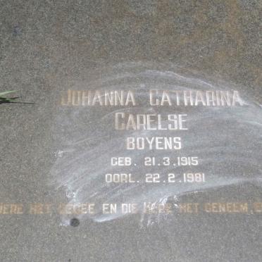 CARELSE Johanna Catharina nee BOYENS 1915-1981