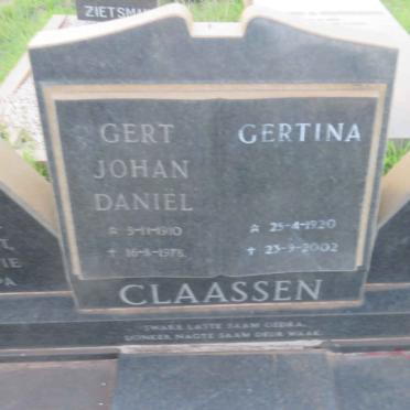 CLAASSEN Gert Johan Daniel 1910-197? &amp; Gertina 1920-2002