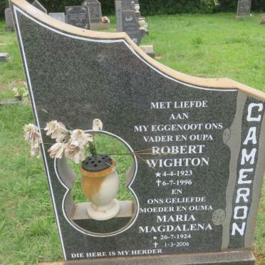 CAMERON Robert Wighton 1923-1996 &amp; Maria Magdalena 1924-2006