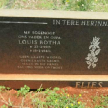 FLIES Louis Botha 1915-1980 &amp; Maria Dorothea 1926-2015
