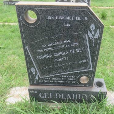 GELDENHUYS Jacobus Andries de Wet 1949-1999