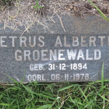 GROENEWALD Petrus Albertus 1894-1978