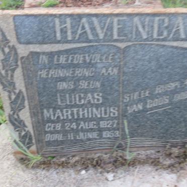 HAVENGA Lucas Marthinus 1927-1953