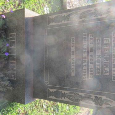 HENNING Johannes Christiaan 1871-1947 &amp; Emmarentia Fredrika KOTZE 1883-1962