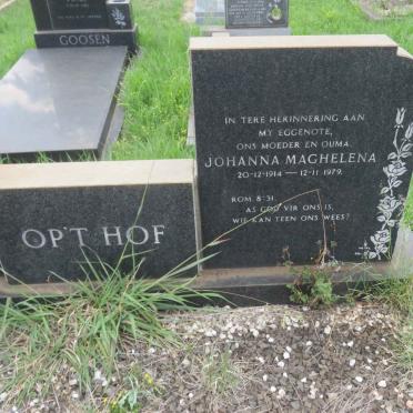 HOF Willem, OP'T 1911-1989 &amp; Johanna Maghelena 1914-1979