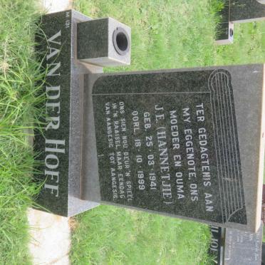 HOFF J.E., van der 1941-1999