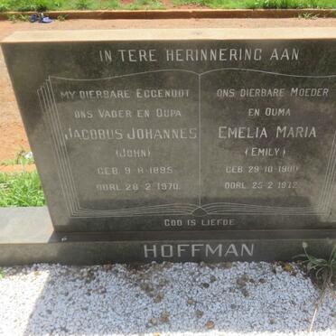 HOFFMAN Jacobus Johannes 1895-1970 &amp; Emelia Maria 1900-1972