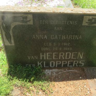 HEERDEN Anna Catharina, van nee KLOPPERS 1912-1968